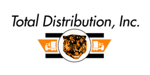 Tiger logo with orange trucks on sides.